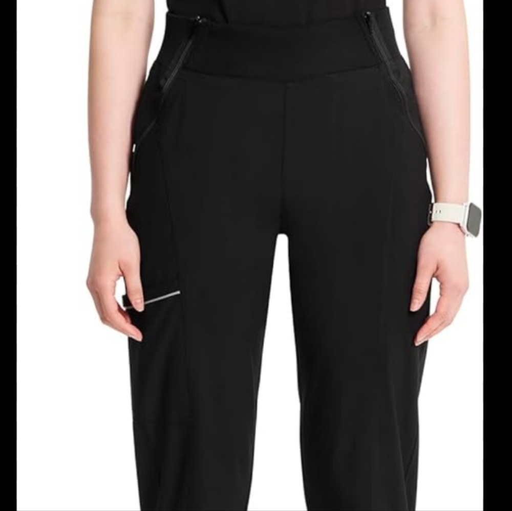 Women’s Infinity Black High-Waist Utility Scrub Pants Size XS Petite
